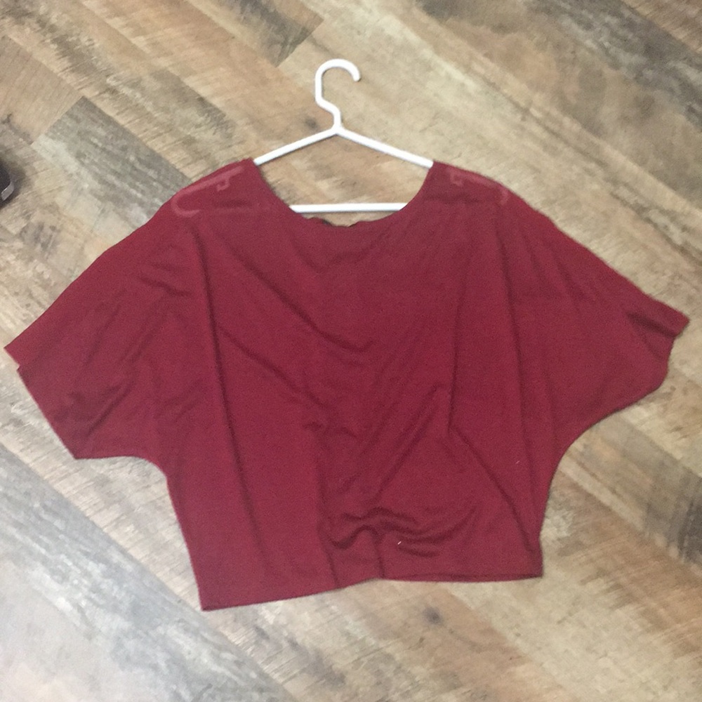 Red Wide-sleeve Blouse